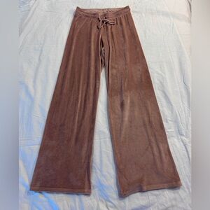 Juicy Couture Blush Velour Wide Leg Pants